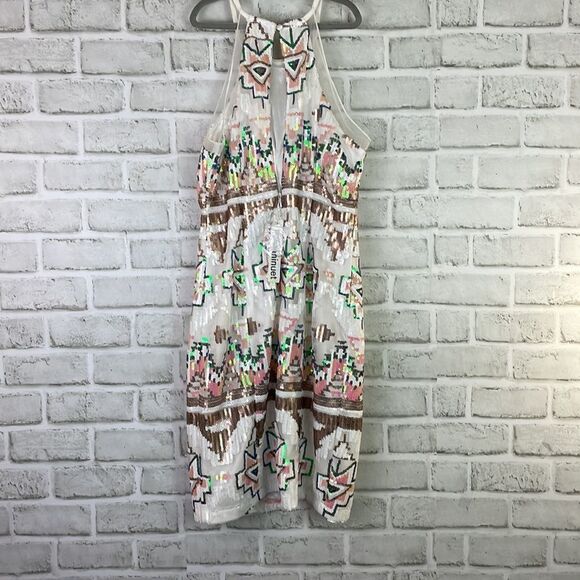 New Multicolor Sequins Dress Key Hole Back Size Small - Picture 2 of 11